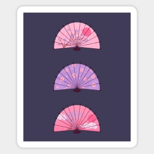 Pink and purple Japanese fans Magnet